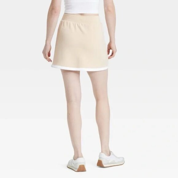 JoyLab Women's Knit Piped High-Rise Skort in Almond / Tan NWT - Picture 2 of 7